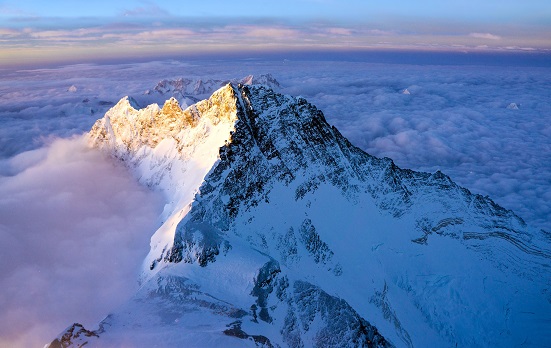 high snowy summit